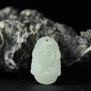 山料和田白玉酉鸡吊坠