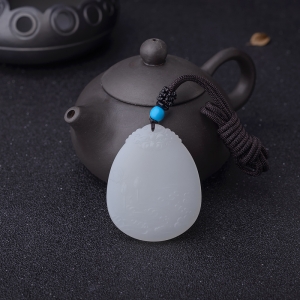 山流水料和田白玉蝶恋花吊坠