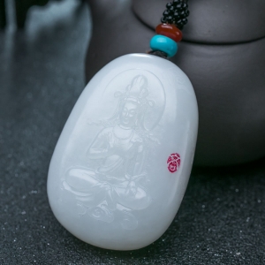 山料和田白玉观音吊坠