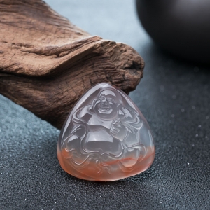 冰飘料南红弥勒佛吊坠