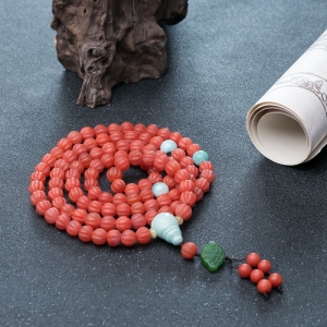 柿子红南红南瓜珠108佛珠