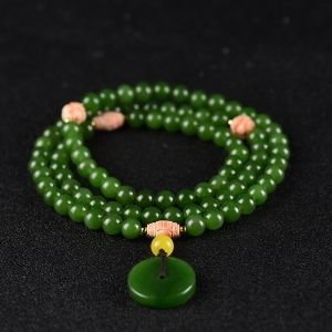 8mm山料和田碧玉多圈手串