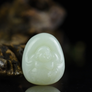 籽料和田白玉弥勒佛吊坠