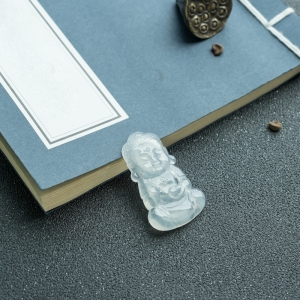 冰种翡翠宝宝佛吊坠