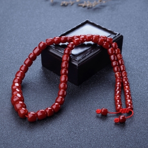 阿卡牛血红珊瑚桶珠塔链