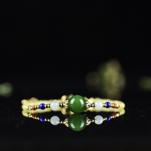 山料和田猫眼碧玉手链