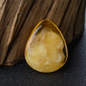 鸡油黄金绞蜜弥勒佛吊坠