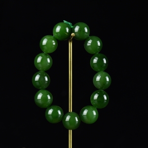 16mm山料和田碧玉单圈手串