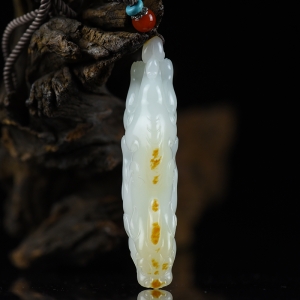 籽料和田白玉貔貅手把件