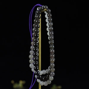 6mm山料和田烟青玉渐变多圈手串