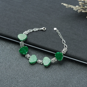 18K糯种深绿翡翠手链