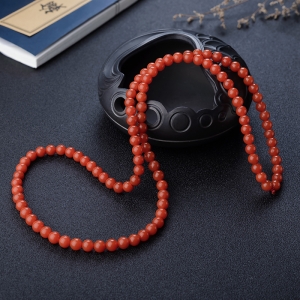 7mm柿子红南红108佛珠