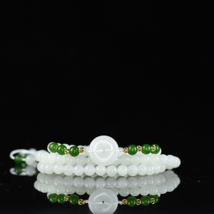 6.5mm山料和田白玉多圈手串