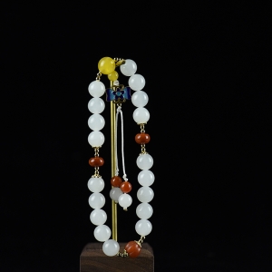 10mm山料和田白玉单圈手串