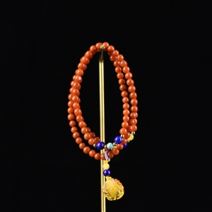 5mm柿子红南红多圈手串