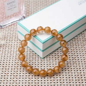 10mm铜发晶单圈手串