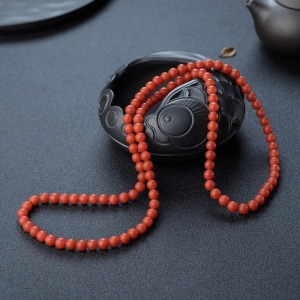 7mm柿子红南红108佛珠