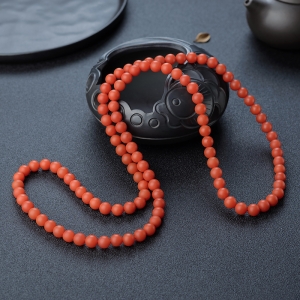 8mm柿子红南红108佛珠