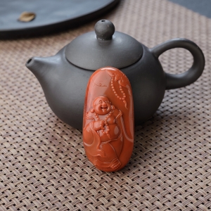 柿子红南红弥勒佛吊坠