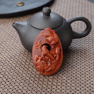 柿子红南红花开富贵吊坠