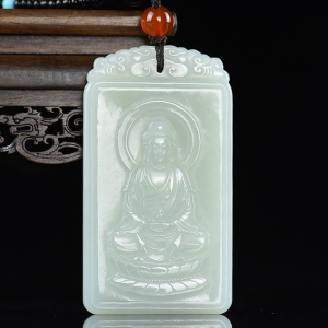 山料和田白玉阿弥陀佛吊坠