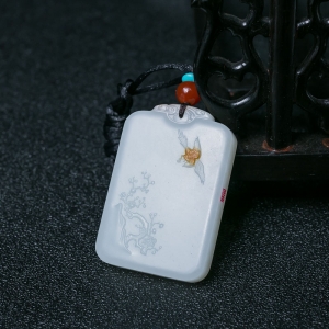 山料和田白玉喜上眉梢吊坠