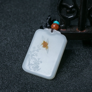 山料和田白玉喜上眉梢吊坠