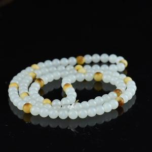 6mm籽料和田白玉多圈手串