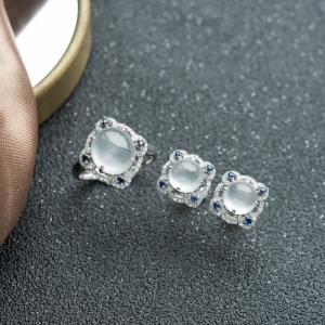 18K冰种翡翠套装