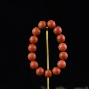 14.5mm柿子红南红单圈手串