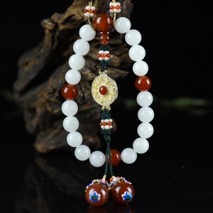 12mm山料和田白玉十八子手持