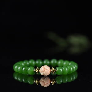 7.5mm山料和田碧玉单圈手串