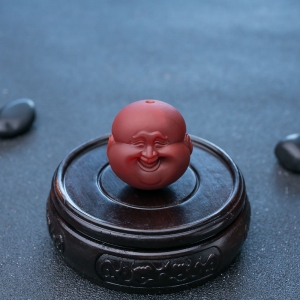 玫瑰红南红弥勒佛吊坠