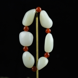 山料和田白玉原石单圈手串