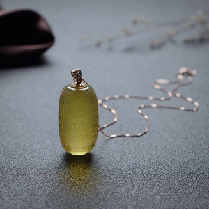 18K墨西哥蓝珀般若波罗蜜多心经吊坠