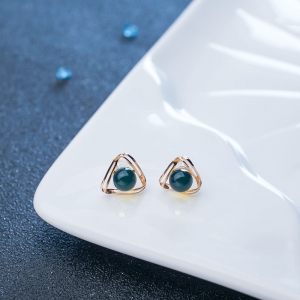 18K多米蓝珀耳钉