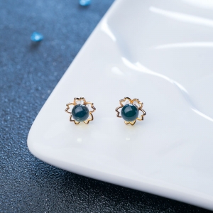 18K多米蓝珀耳钉
