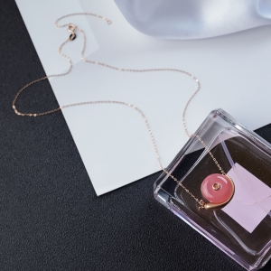 18K红纹石蜗牛项链