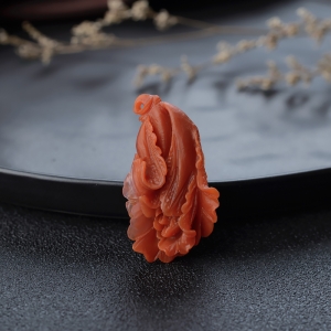 柿子红南红百财吊坠