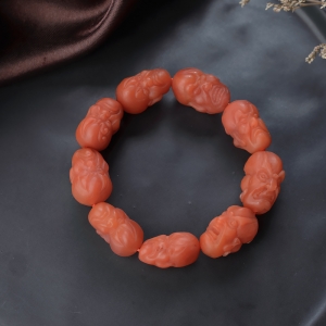 柿子红南红十八罗汉单圈手串