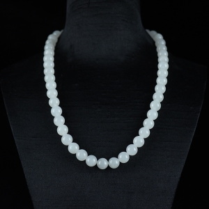 10mm山料和田羊脂白玉项链