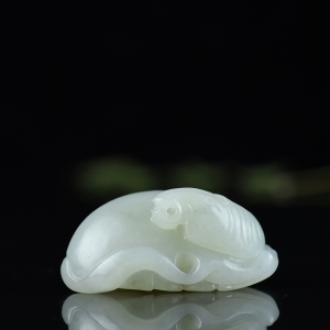 籽料和田白玉马上有福吊坠