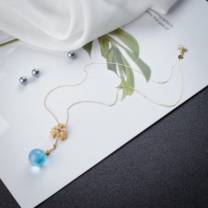 18K瑞士蓝托帕石项链