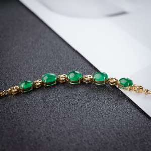18K鲜绿祖母绿手链