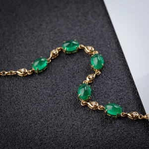 18K鲜绿祖母绿手链
