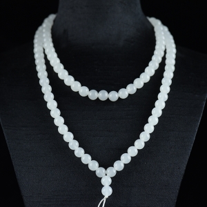 8mm山料和田白玉108佛珠