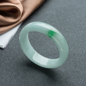 56.5mm糯种飘翠翡翠平安镯