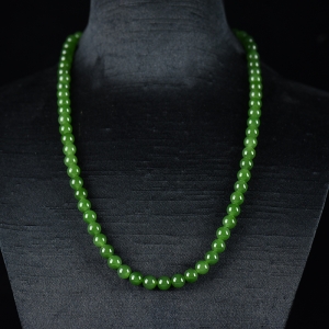 6.5mm山料和田碧玉项链