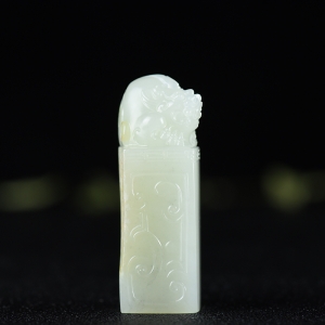 籽料和田白玉貔貅印章