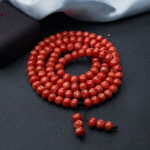 阿卡珊瑚鼓珠108佛珠